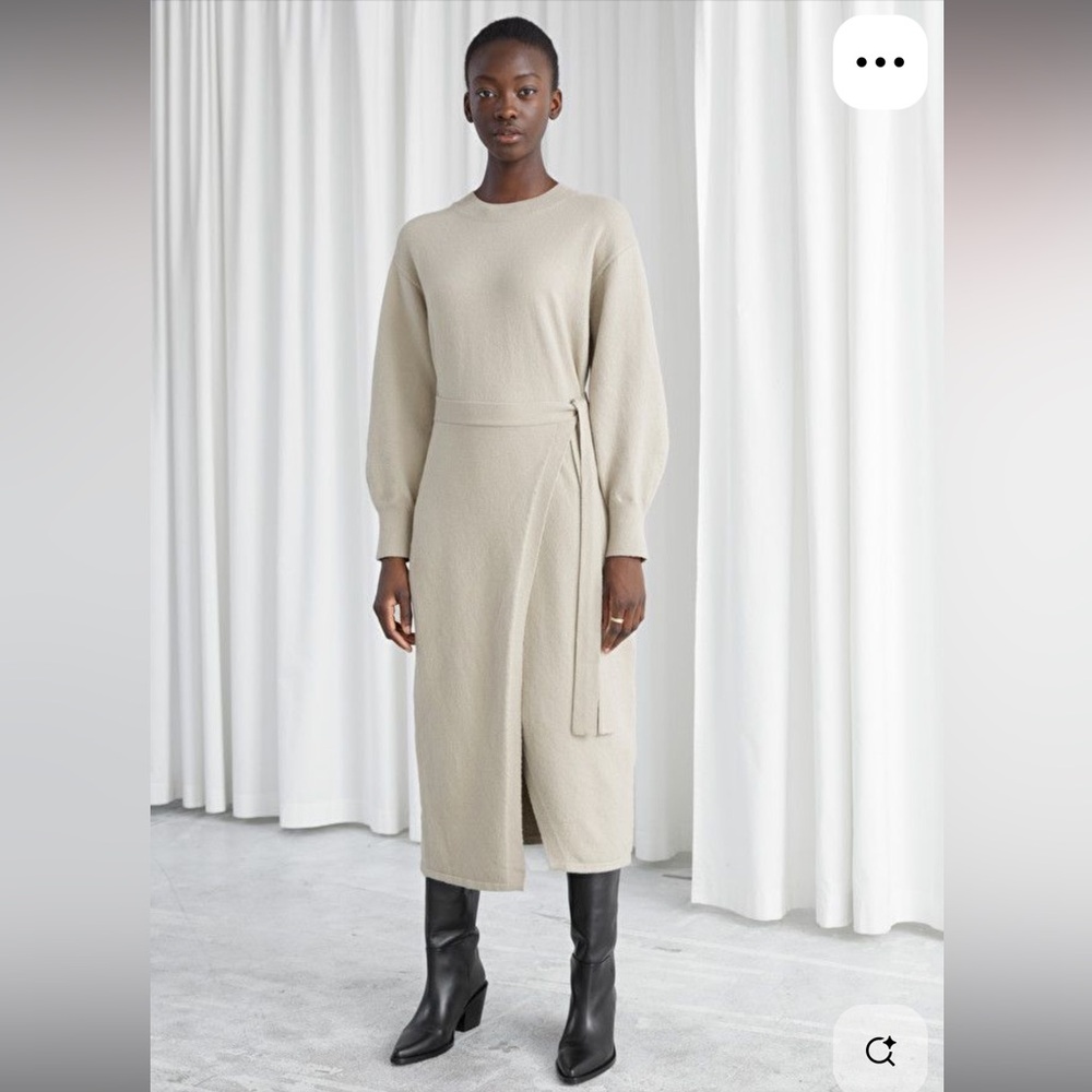 & Other Stories Midi Wrap Sweater Dress